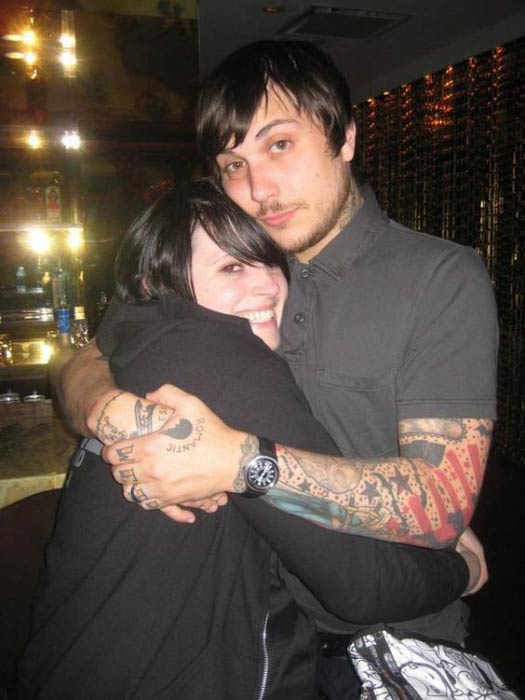 Frank Iero and Jamia Nestor in a picture shared on social media in 2014