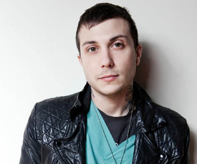 Frank Iero in a modeling photoshoot done in 2015