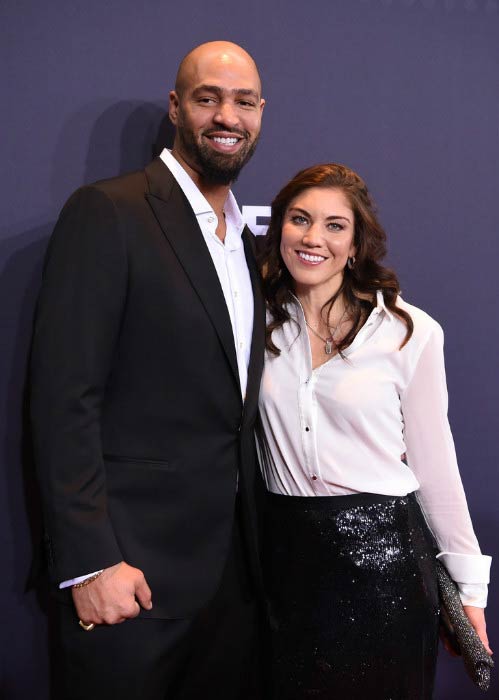 Hope Solo and Jerramy Stevens at the FIFA Ballon d'Or Gala in Zurich in January 2016