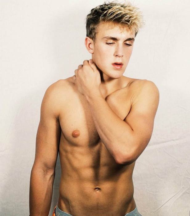 Jake Paul shirtless in a picture shared on his social media account in 2016