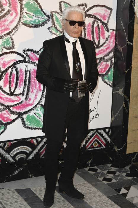 Karl Lagerfeld at the Rose Ball in aid of the Princess Grace Foundation in March 2015 in Monaco