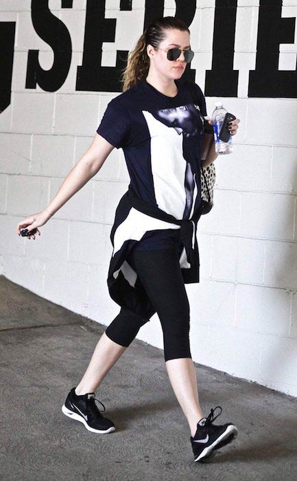 Khloe Kardashian post gym workout session