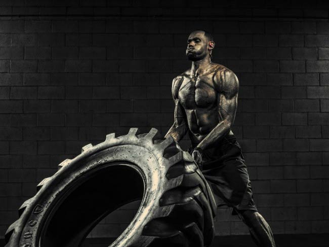 LeBron James Tractor Tire workout