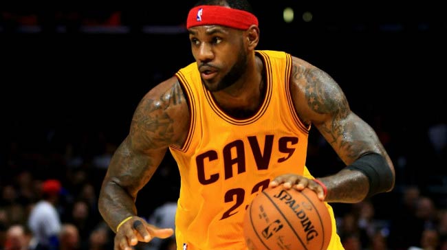 LeBron James in action during a basketball game