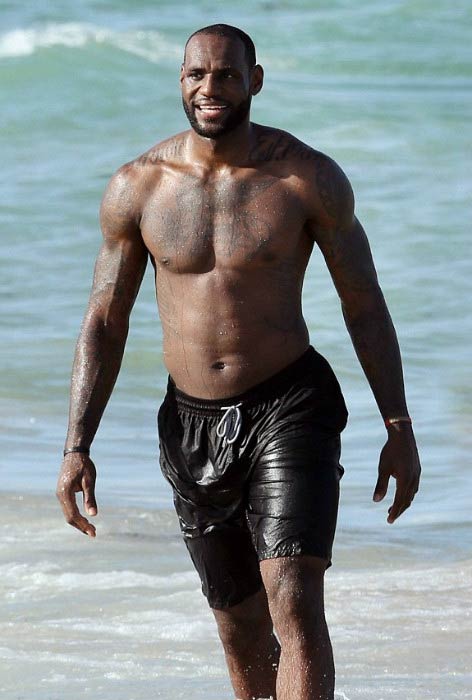 LeBron James shirtless body
