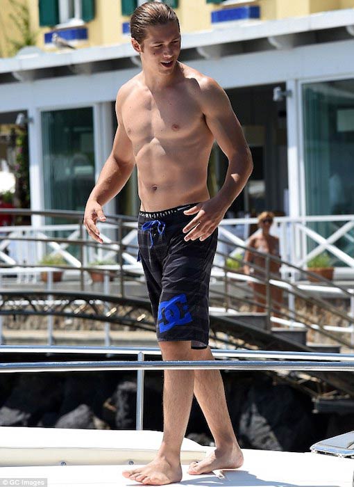 Leo Howard shirtless body holiday Italian Island Ischia July 2014