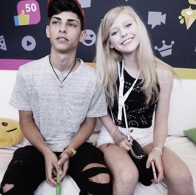 Loren Gray Beech with former flame, Juwany Roman (flamingeos) in June 2016