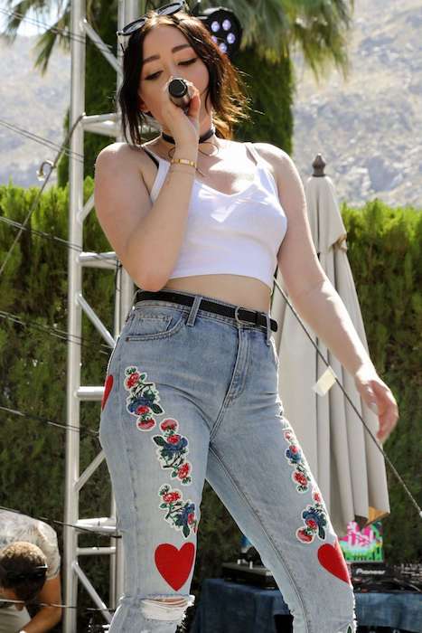 Noah Cyrus performing at Lucky Lounge Desert Jam in April 2017