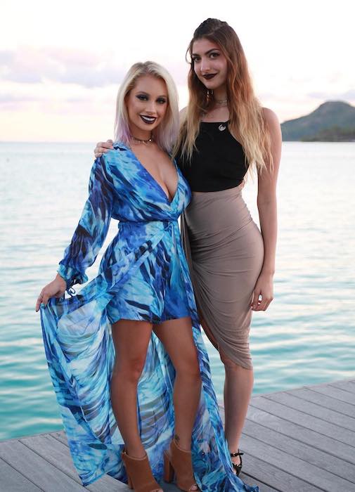 Rachel Levin with beauty vlogger, Nicol Concilio in Bora Bora in October 2016