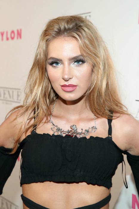 Saxon Sharbino at the NYLON Young Hollywood Party in May 2017