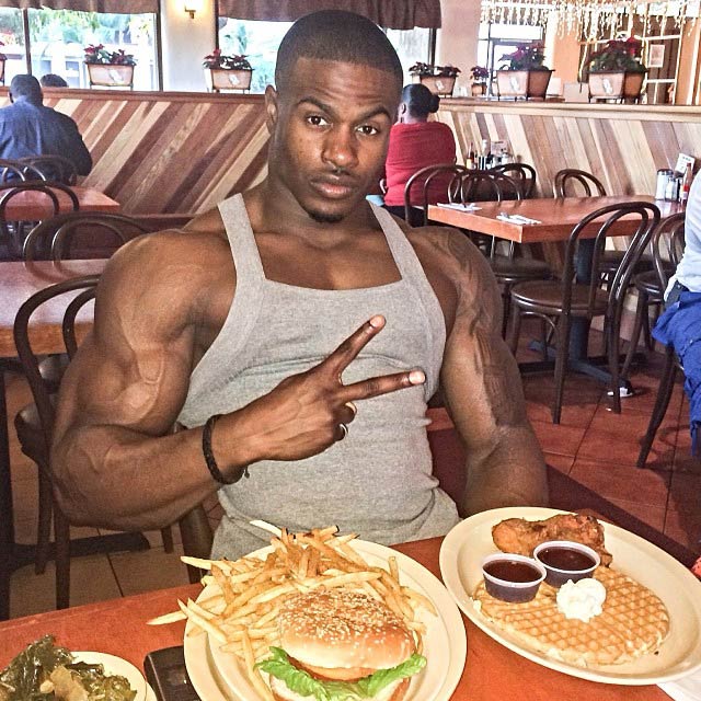 Simeon Panda showing his cheat meal