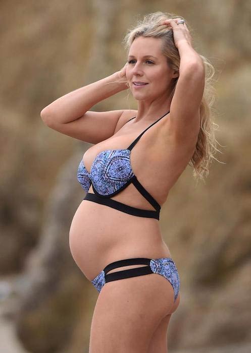 Abi Titmuss's baby bump while in Hawaii during Honeymoon