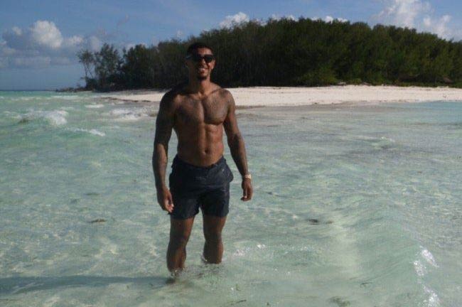 Andre Gray shirtless body as seen on his social media in 2017