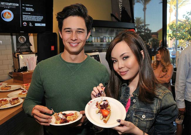 Anna Maria Perez de Tagle and Ivan Dorschner at Belgium Waffle Haus Latte Art Competition in May 2015