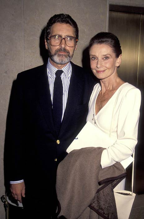 Audrey Hepburn and Robert Wolders at the International Women's Forum in Beverly Hills in October 1990