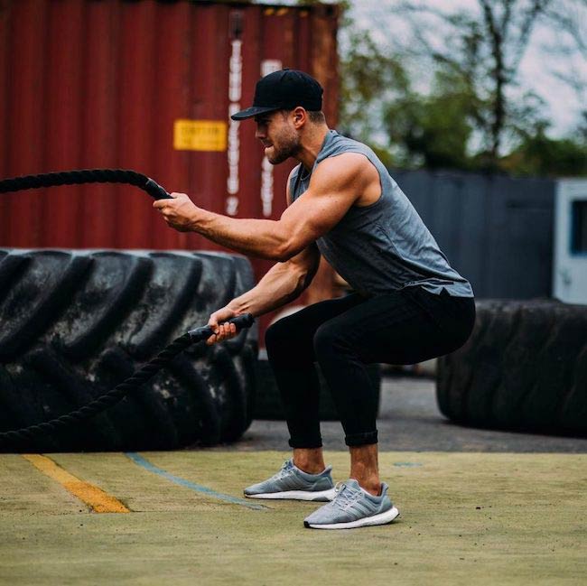 Bradley Simmonds battle rope workout