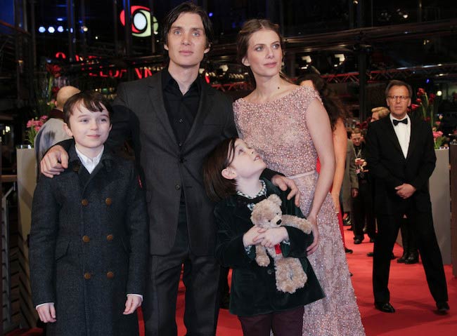 Cillian Murphy with wife Yvonne McGuinness and sons at the premiere of Aloft in February 2014 at Berlinale International Film Festival in Germany