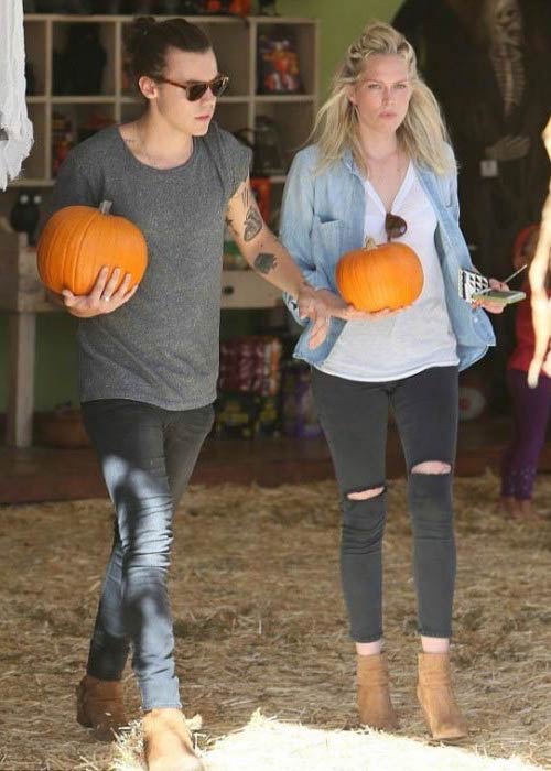 Erin Foster and Harry Styles at Los Angeles Pumpkin Patch in September 2014