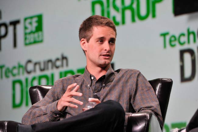 Evan Spiegel at the TechCrunch Disrupt SF event in September 2013