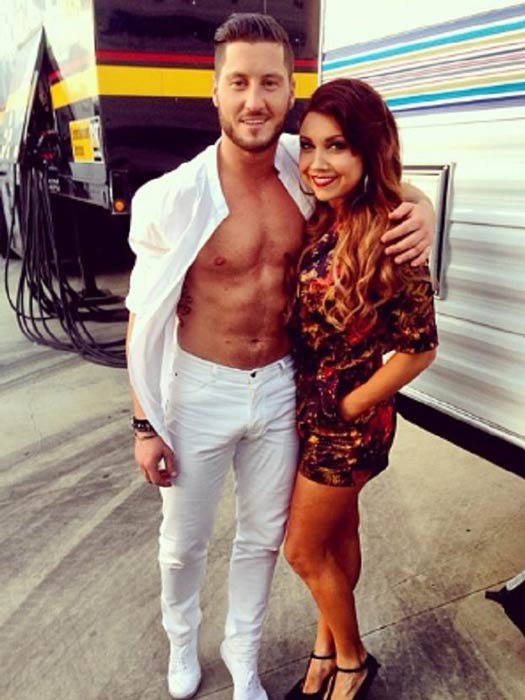 Jenna Johnson and Val Chmerkovskiy at the Dancing with the Stars studio