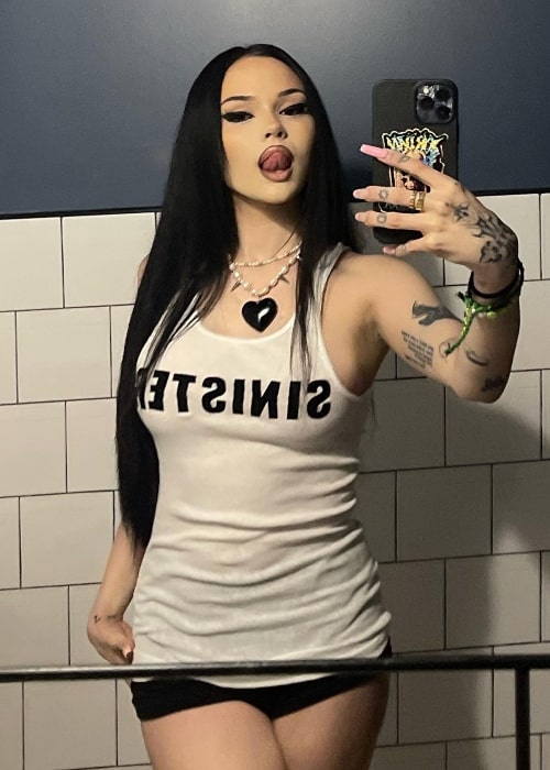 Maggie Lindemann's mirror selfie in April 2023