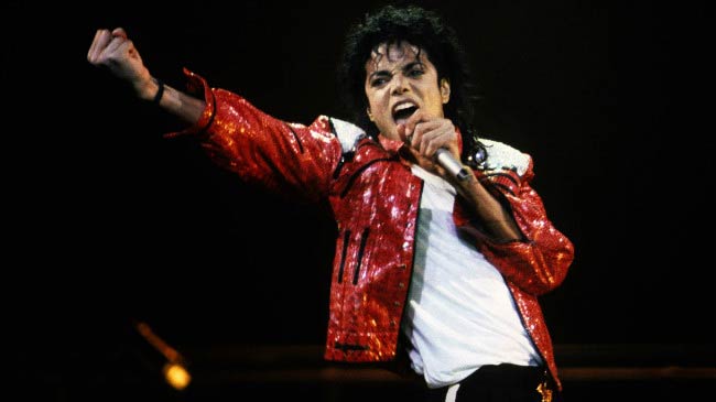 Michael Jackson performing at the concert in late eighties