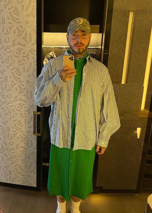 Post Malone in a mirror selfie in August 2020