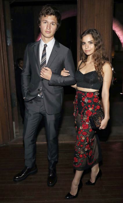 Violetta Komyshan and Ansel Elgort during GQ Celebration of NBA All-Star Weekend in February 2017