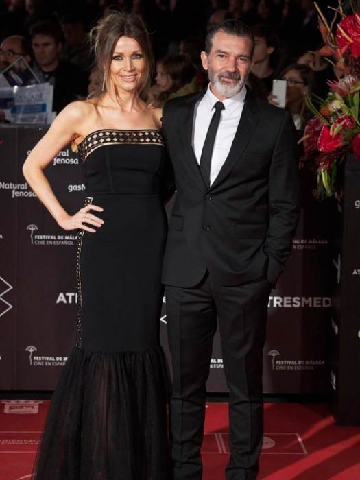 Antonio Banderas and Nicole Kimpel at the 20th Malaga Film Festival closing ceremony in March 2017