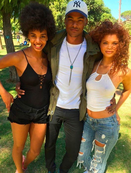 Carmen Lee Solomons (Right) with her rumored boyfriend and close friend Simone at a park in Cape Town in February 2017