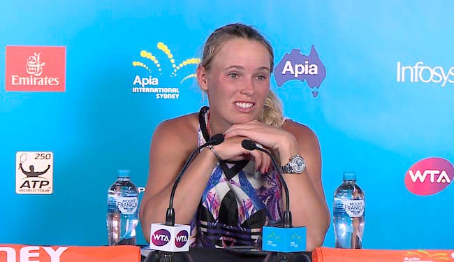 Caroline Wozniacki during Press Conference (QF) at Apia International Sydney 2017