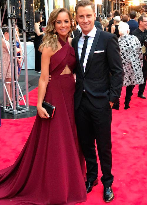 Carrie Bickmore with partner Chris Walker in April 2017