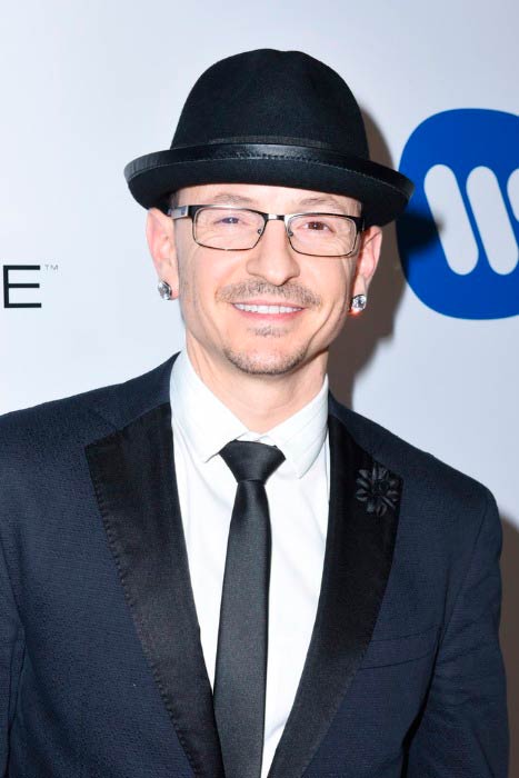 Chester Bennington at the Warner Music Group GRAMMY Party in February 2017