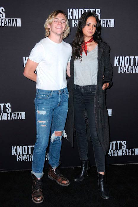 Courtney Eaton with boyfriend Ross Lynch at Knott’s Scary Farm black carpet event in California in September 2016