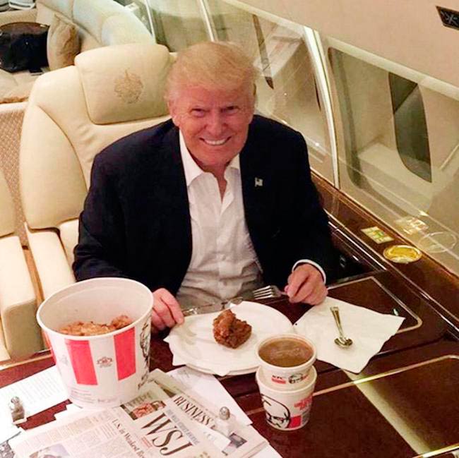 Donald Trump eating KFC's Chicken