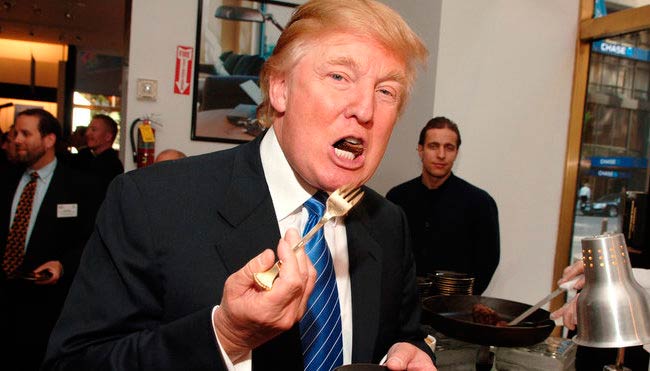 Donald Trump eating food