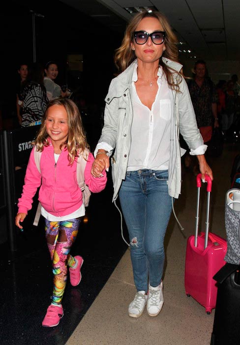 Giada De Laurentiis and daughter Jade Thompson on a family outing at LAX on August 17, 2016