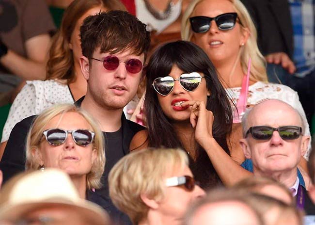 James Blake and Jameela Jamil at the Wimbledon Tennis Tournament in June 2015