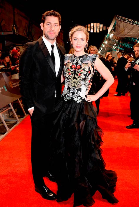 John Krasinski with wife Emily Blunt at the 2017 EE British Academy Film Awards (BAFTA)