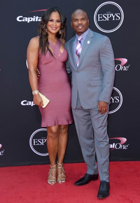 Laila Ali and Curtis Conway at the Excellence in Sports Performance Yearly (ESPY) Awards in July 2017