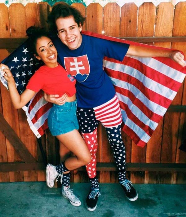 Liza Koshy and David Dobrik in a picture posted on social media to celebrate 4th of July in 2016