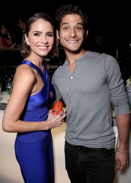 Shelley Hennig with Teen-Wolf co-star Tyler Posey at the People’s Choice Awards after-party in January 2016
