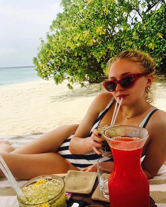 Sophie Turner spending private time in Maldives beach in 2018