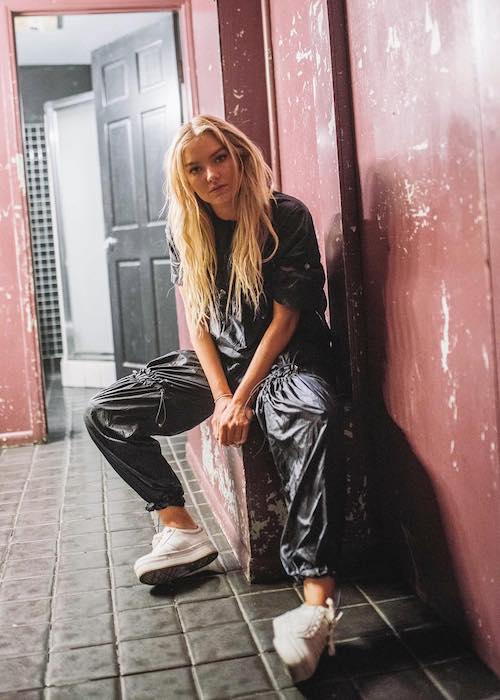 Astrid S poses for a modeling photo shoot in May 2017
