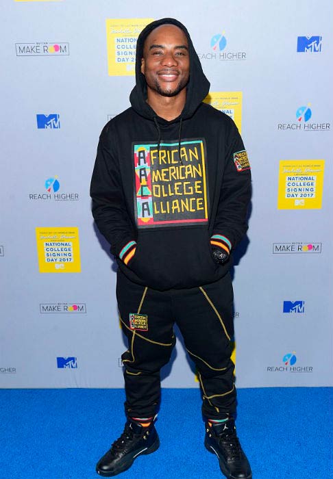 Charlamagne Tha God at the MTV's College Signing Day with Michelle Obama in May 2017