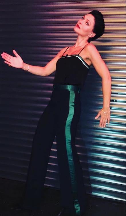 Emma Willis showing off her CBB dress in August 2017