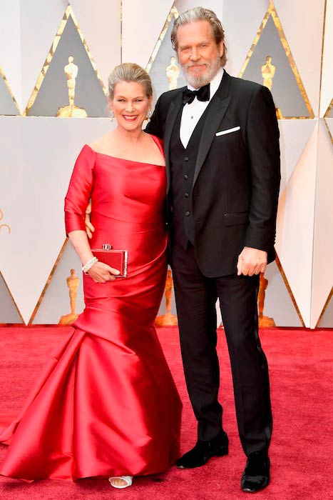 Jeff Bridges with wife Susan Geston during the 2017 Academy Awards