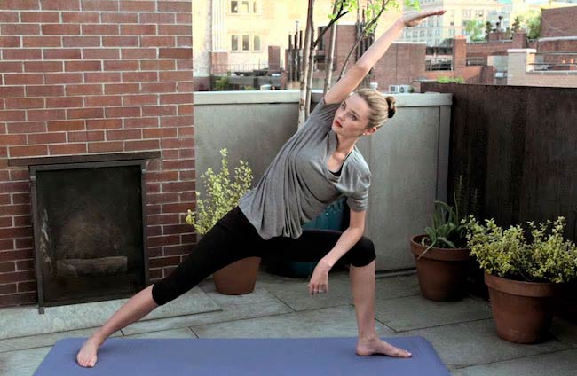 Miranda Kerr doing yoga