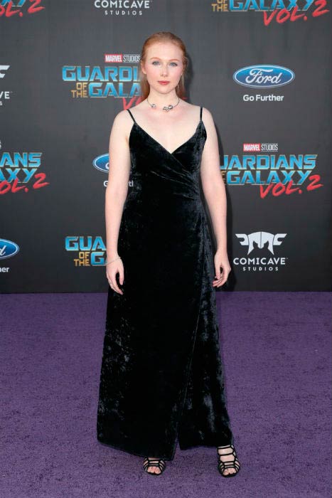 Molly Quinn at the premiere of Disney and Marvel's Guardians of the Galaxy Vol. 2 in April 2017