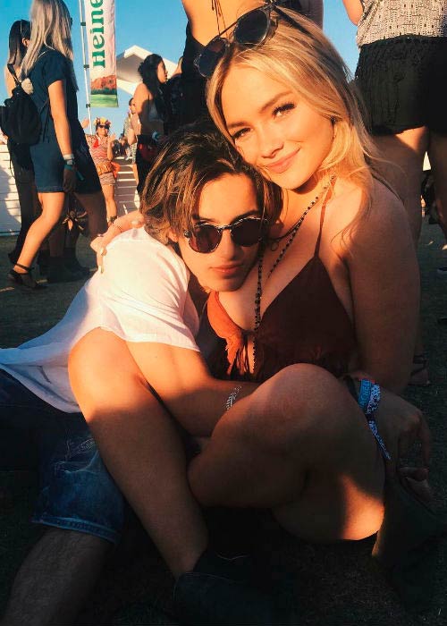 Natalie Alyn Lind and Aramis Knight in a picture shared on her Instagram account in April 2016